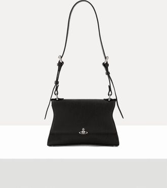Vivienne Westwood Bianca Small Shoulder Bag Supple Leather Black-dark-silver