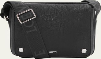 Loewe Mens Medium Pebble Grained Calfskin Messenger Bag
