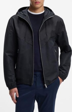 BOSS Cierno4 Hooded Recycled Polyester Jacket in Dark Blue at Nordstrom, Size 36