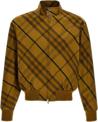 Burberry Jacket met Ruitprint - Heren - Zomerjassen - Geel - L - Katoen - Jassen