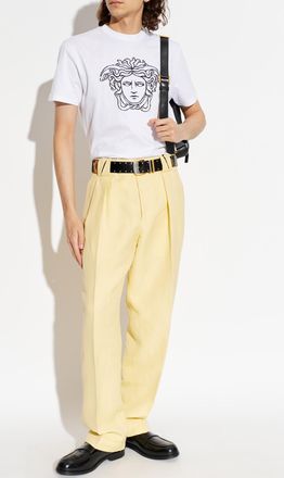 Versace T-shirt With Medusa Head, Mens, White