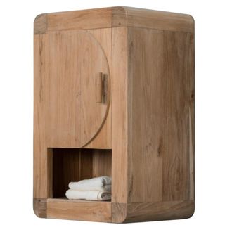 Wanda Collection Mueble para cuarto de ba&ntilde;o armario de ba&ntilde;o de teca 44 cm