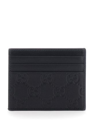 Gucci Embossed GG Motif Card Case - Black