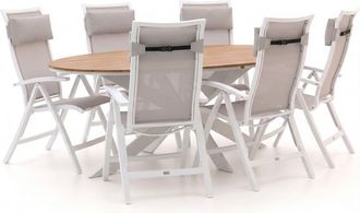 Bellagio la vita attrattiva Bellagio Lugo/Fidenza ovaal 220cm dining tuinset 7-delig verstelbaar
