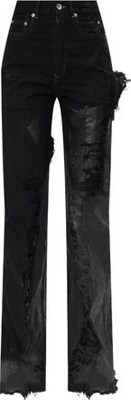 Rick Owens Jeans con effetto vissuto - Nero