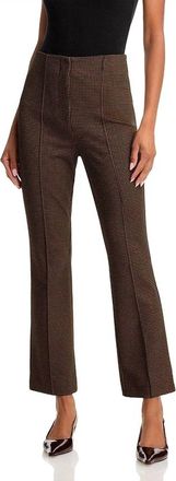 Veronica Beard Kean Knit Houndstooth Pants In Acorn/black