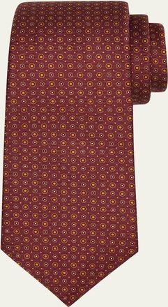 Kiton Mens Multi-Circle Silk Sevenfold Tie