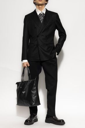 Dolce & Gabbana Shirt With Floral Motif, Mens, Black