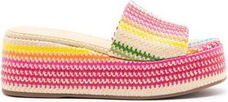Larroude Alex Flatform Mule In Rainbow Raffia at Nordstrom, Size 7.5