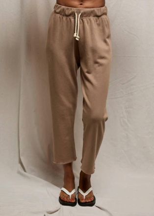 perfectwhitetee Womens Jamaica Beach Fleece Drawstring Pant In Mocha