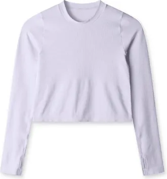 LNDR Womens Power Crop Long-Sleeve Shirt Purple XS/S