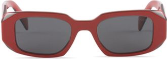 Prada Symbole rectangle-frame sunglasses - women - Acetate - One Size - Red