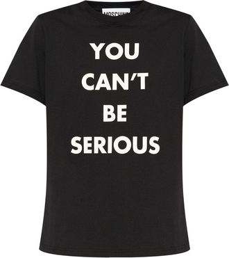 Moschino graphic-print t-shirt - women - Cotton - S - Black