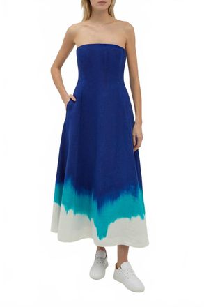 Gabriela Hearst Alessia Dress In Cobalt Multi