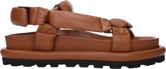 Jil Sander Brown Leather Strap-On Mens Sandals