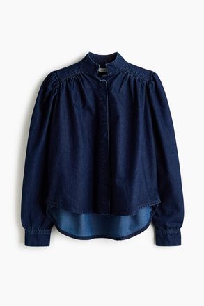 H&M Oversized Denimbluse - Dunkles Denimblau