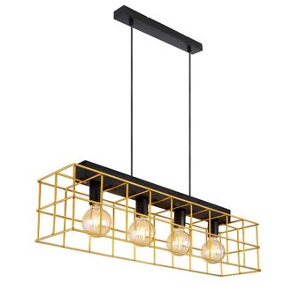 Netlighting Merril Bar Pendant Ceiling Light Black 4x E27