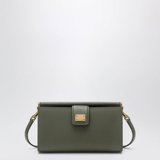 Dolce & Gabbana Plong&eacute; calfskin phone bag in military green