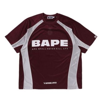 A Bathing Ape Solid Camo Jacquard Multilogo Relaxed Fit Football Jersey Burgundy 1L30-109-312-BRG