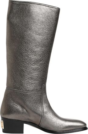 Dolce & Gabbana Metallic Silver Leather Knee High Boots Mens Shoes