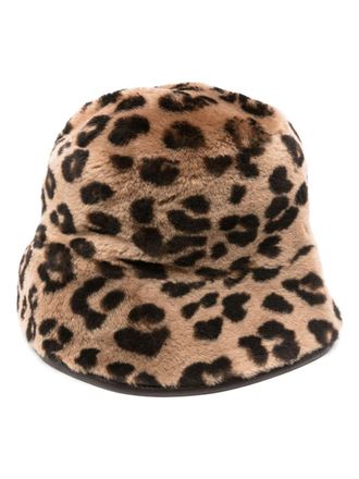 Liska Cappello bucket leopardato - Marrone