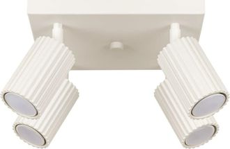 Wonderlamp Plaf&oacute;n de techo cuadrado con 4 focos orientables beige