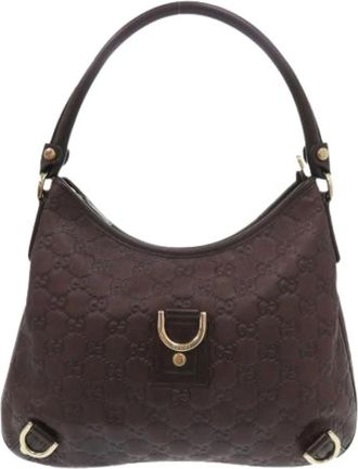 Gucci Pre-owned Shoulder Bag - Dames - Vintage Schoudertas - Bruin - ONE Size - Leer - Vintage