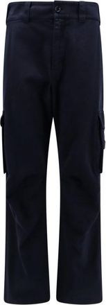 Dolce & Gabbana Blauwe Broek met Knoopsluiting - Heren - Straight fit broeken - Blauw - M - Katoen - Broeken