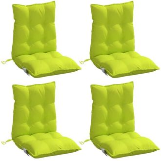 vidaXL Cojines Para Silla Respaldo Bajo 4 Uds Tela Oxford Verde Brillo Vidaxl