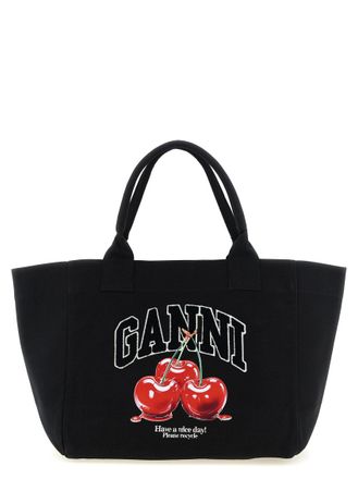 Ganni Black Medium Cherry Tote