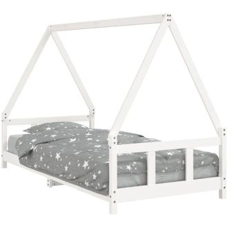 vidaXL Kids Bed Frame White 90x200 cm Solid Wood Pine Vidaxl