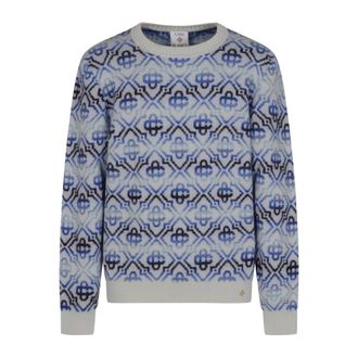 Casablanca Space Dye Monogram Crew - Heren - Ronde hals truien - Veelkleurig - M - Wol - Truien & Vesten