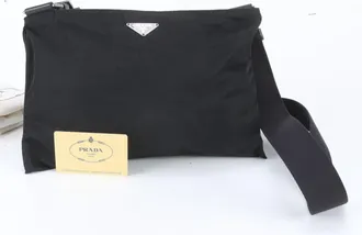 Prada Black Leather Nylon Shoulder Bag (Pre-Owned)