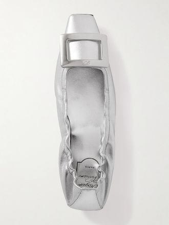 Roger Vivier Ballerine Metallizzate Con Decorazione Belle Vivier 25 - Argento
