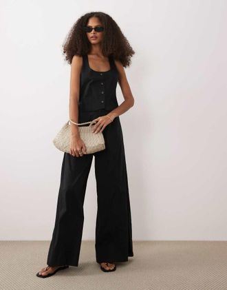 Asos Tuta jumpsuit stile gilet nera-Nero