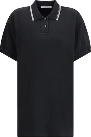 Alexander Wang Polo-Collar Mini Jurk - Dames - Korte kleedjes - Zwart - XS - Leer - Kleedjes