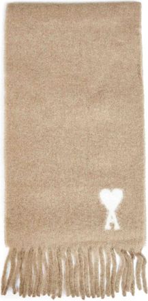 Ami Ami de Coeur Sjaal - Heren - Accessoires - Beige - Maat: ONE Size Zijde