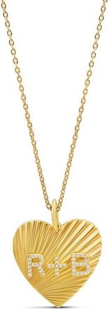 SHYMI Fluted Heart Initial Pendant Necklace in Gold at Nordstrom