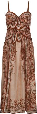 Zimmermann Aster Scarf Midi Jurk - Dames - Casual kleedjes - Veelkleurig - S - Kleedjes