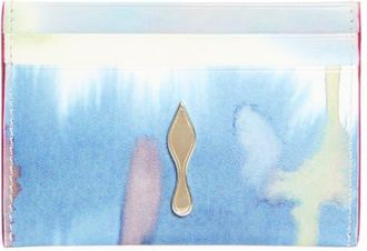 Christian Louboutin Bettina Tie Dye Patent Leather Card Holder in Gold/multicolored at Nordstrom