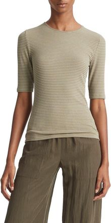 Vince Stripe Top in Artichoke/Off White at Nordstrom Rack, Size Small