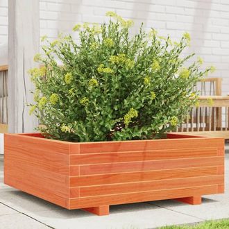 vidaXL Vidaxl - Jardinera De Madera Maciza De Pino Marr&oacute;n Cera 70x70x26,5 Cm