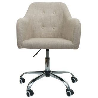 Hhg Nunca Usado] Silla De Oficina Hhg 123, Silla Giratoria Silla De Escritorio Silla De Ordenador Silla De Oficina, Con Reposabrazos, Tela/textil Crema