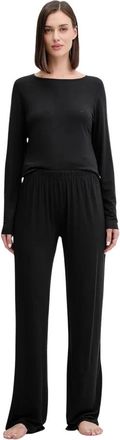 Emporio Armani Pyjamaset van Lyocell en Wol - Dames - Pyjama - Zwart - L - Wol - Nachtkleding