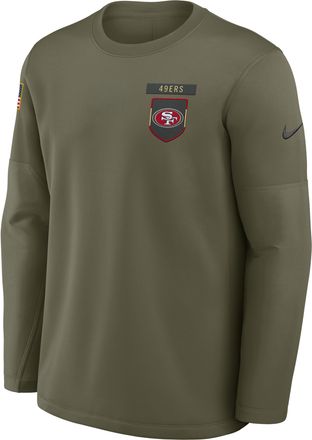 Nike San Francisco 49ers Salute to Service Sideline Triumphant Win Coach Nike Mens NFL Pullover Crew in Brown | 03BR2DHA2T-1KL