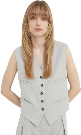 Day Birger Et Mikkelsen Rudy Vest - Dames - Gillet - Grijs - M - Katoen - Kostuums