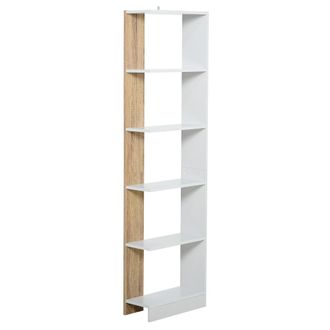 HOMCOM Estanter&iacute;a de almacenamiento 45x21x170 cm roble, blanco