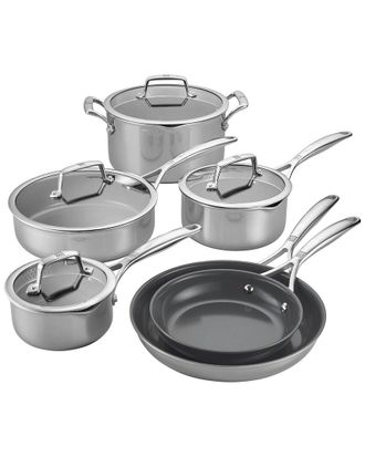 J.A. Henckels International Zwilling J.A. Henckels Energy Plus 10Pc Stainless Steel Ceramic Nonstick Cookware Set