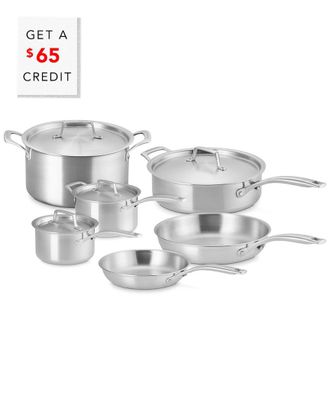 LE CREUSET Essential Stainless Steel 10Pc Cookware Set With $65 Credit