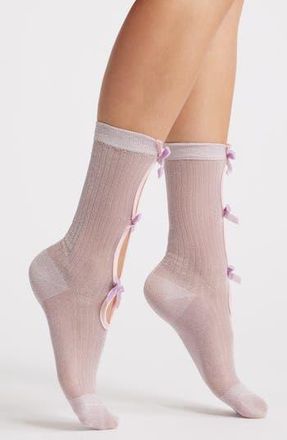 High Heel Jungle Metallic Crew Socks in Pink/purple at Nordstrom Rack